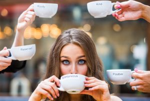 girl drinking coffee